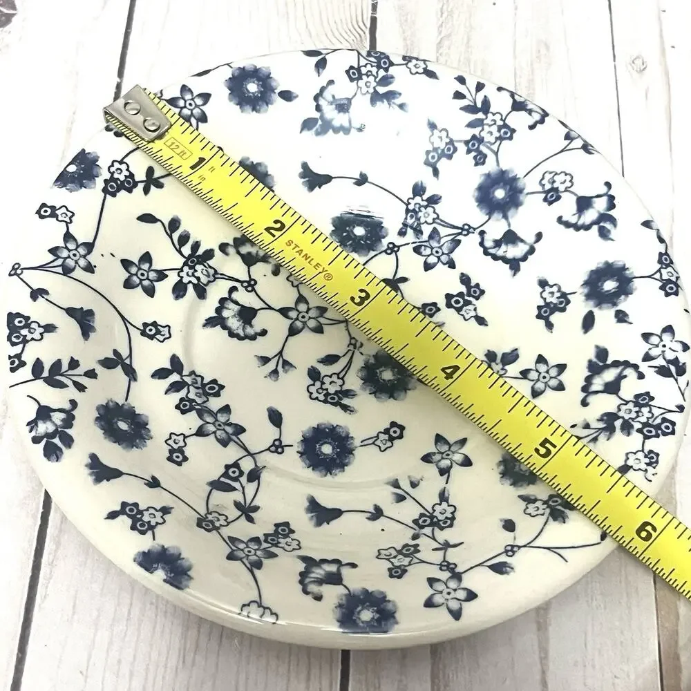 Vintage Rustic French Country Ceramica Andina Blue & White Saucer Plates 3